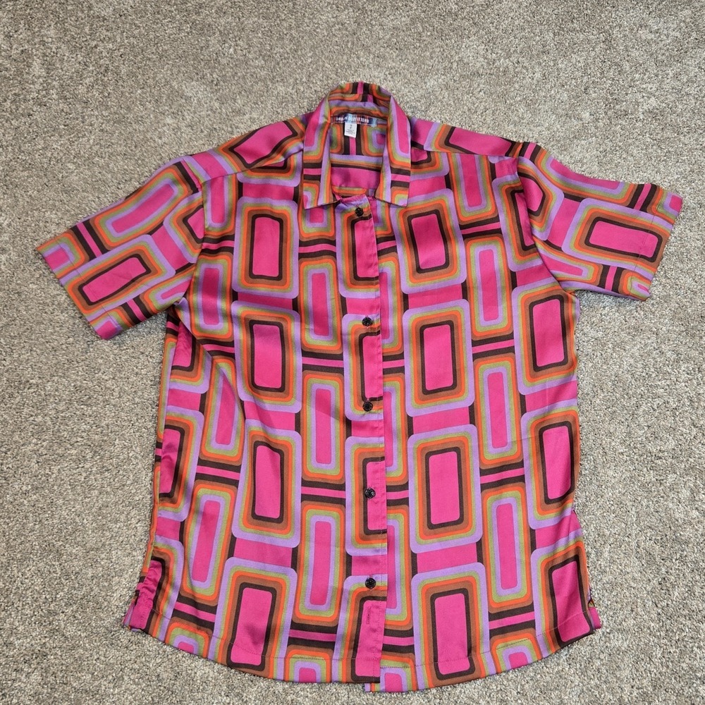 URBAN OUTFITTERS Liam Pink Multi Souvenir Button Down‎ Shirt Size Small